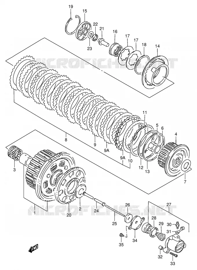 CLUTCH (MODEL R) Suzuki MOTO 900 RF 1997  RF900RV(E2)