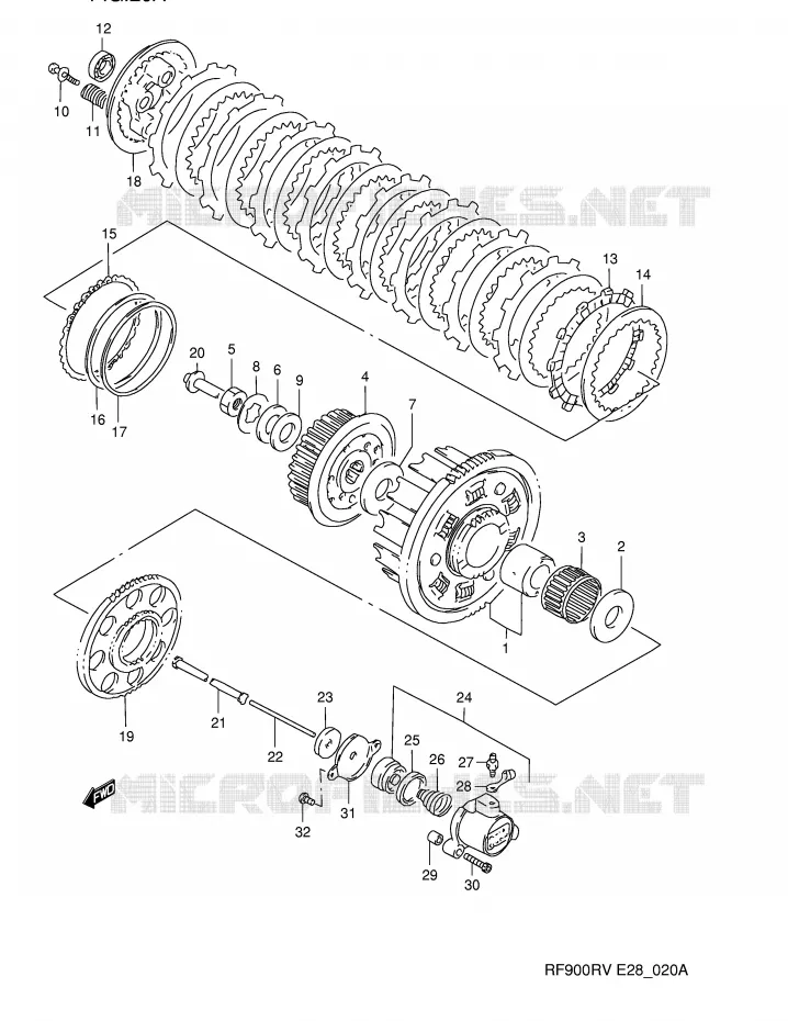CLUTCH (MODEL S/T/V) Suzuki MOTO 900 RF 1994  RF900RR(E28)