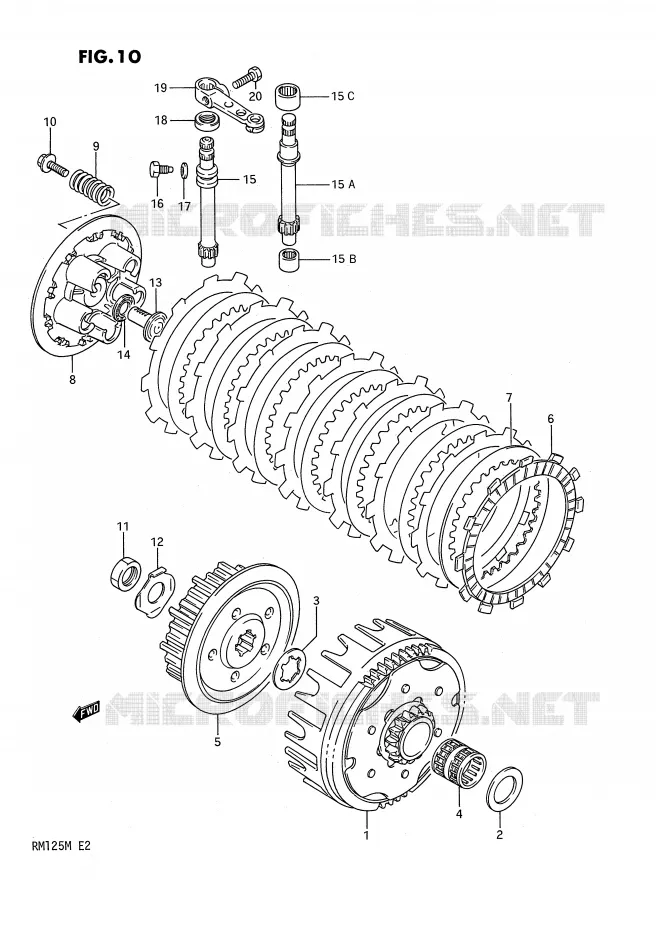 CLUTCH Suzuki MOTO 125 RM 1990  RM125L(E2)
