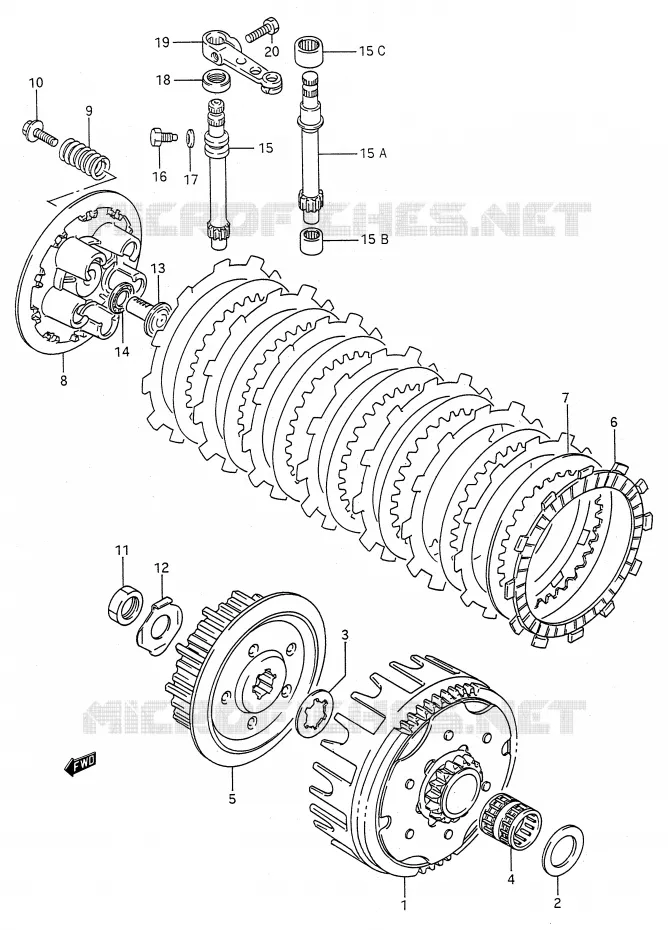 CLUTCH Suzuki MOTO 125 RM 1990  RM125L(E28)