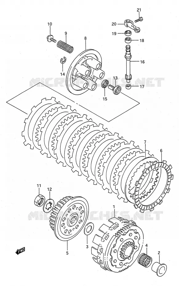 CLUTCH Suzuki MOTO 125 RM 1993  RM125P(E28)