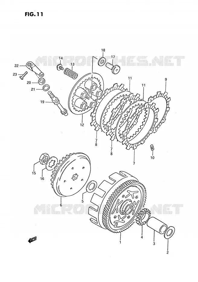 CLUTCH Suzuki MOTO 50 PV 1994  PV50R(E15)