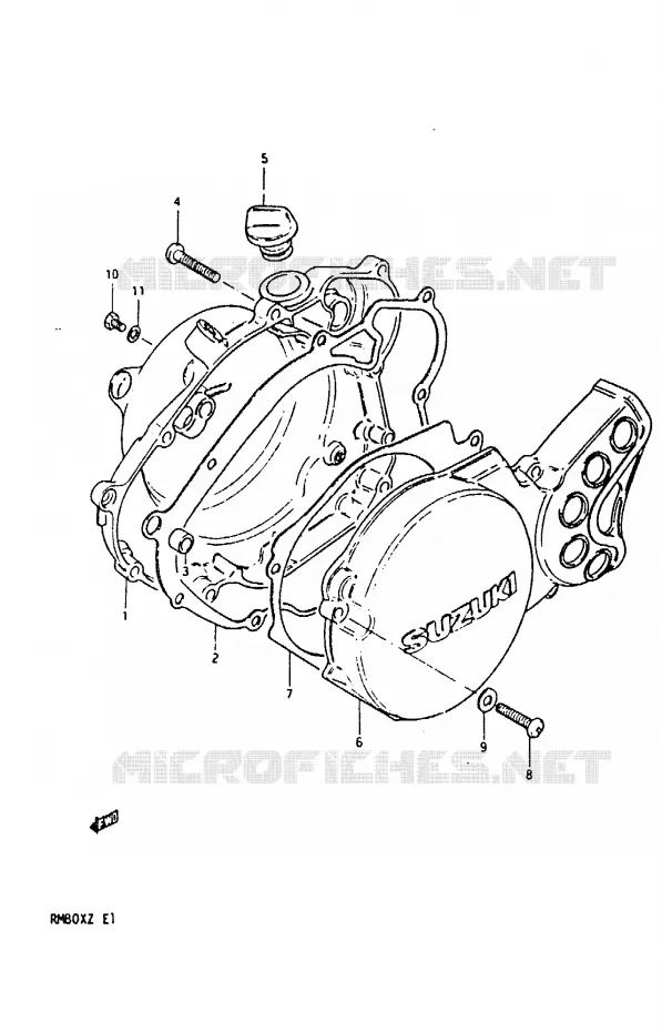 CRANKCASE COVER Suzuki MOTO 80 RM 1982  RM80XZ