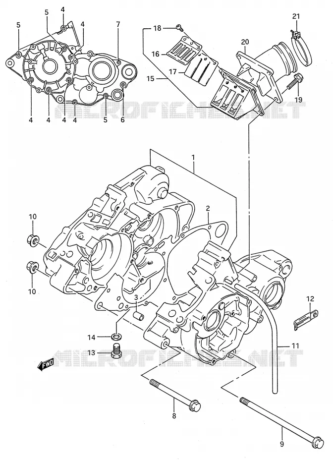 CRANKCASE (MODEL K) Suzuki MOTO 125 RM 1990  RM125L(E28)