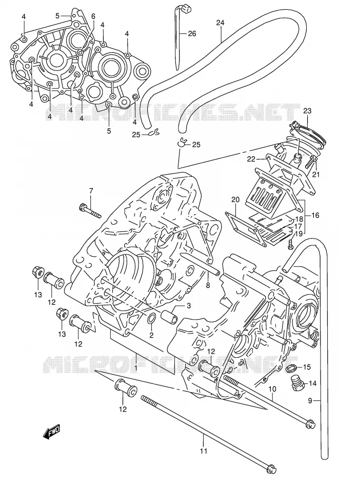 CRANKCASE Suzuki MOTO 125 RG 1993  RG125FUP(E18)