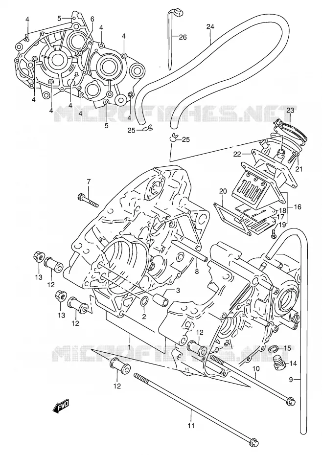 CRANKCASE Suzuki MOTO 125 RG 1999  RG125FX(E6)
