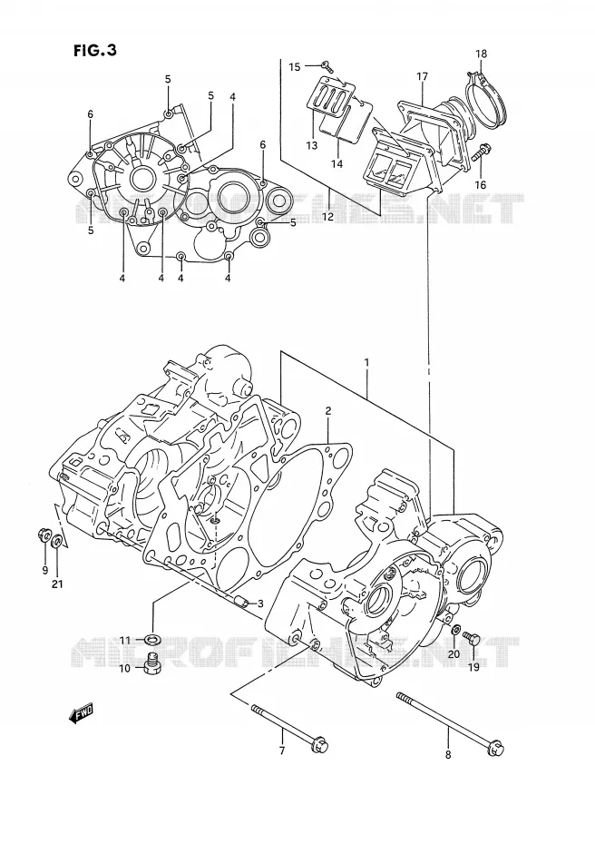 CRANKCASE Suzuki MOTO 125 RM 1993  RM125P(E2)