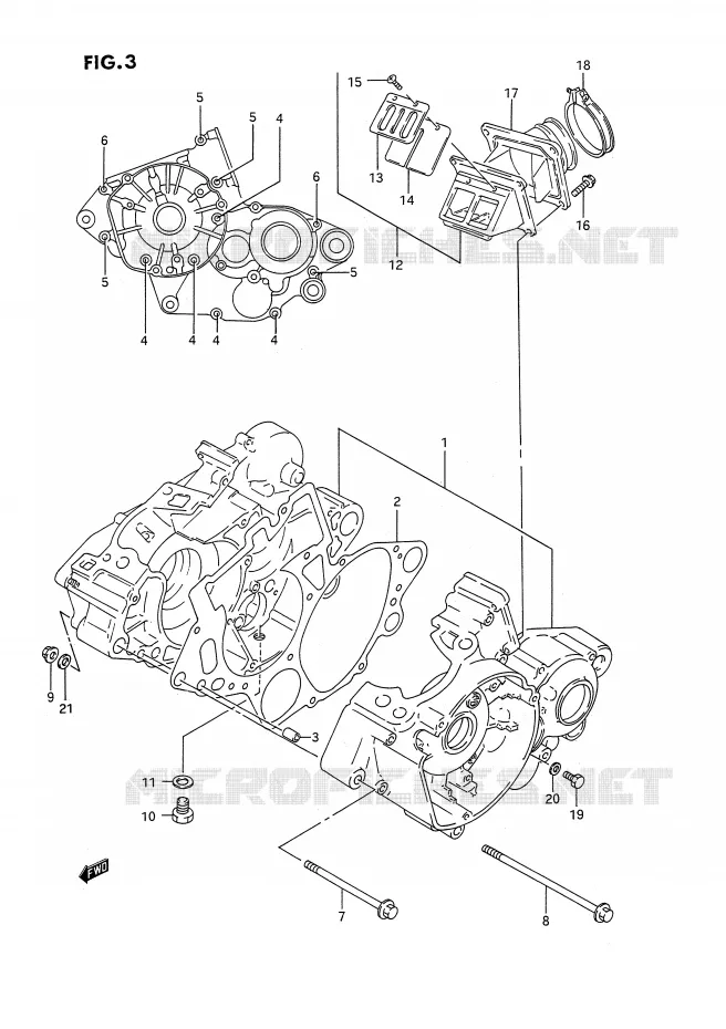 CRANKCASE Suzuki MOTO 125 RM 1995  RM125S(E3)