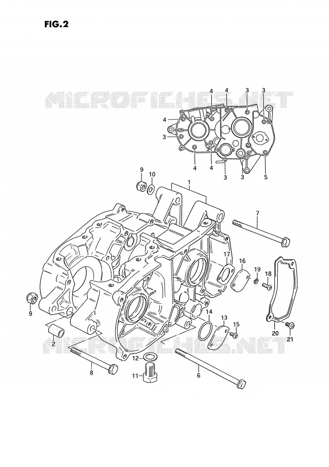 CRANKCASE Suzuki MOTO 50 PV 1987  PV50H(E15)