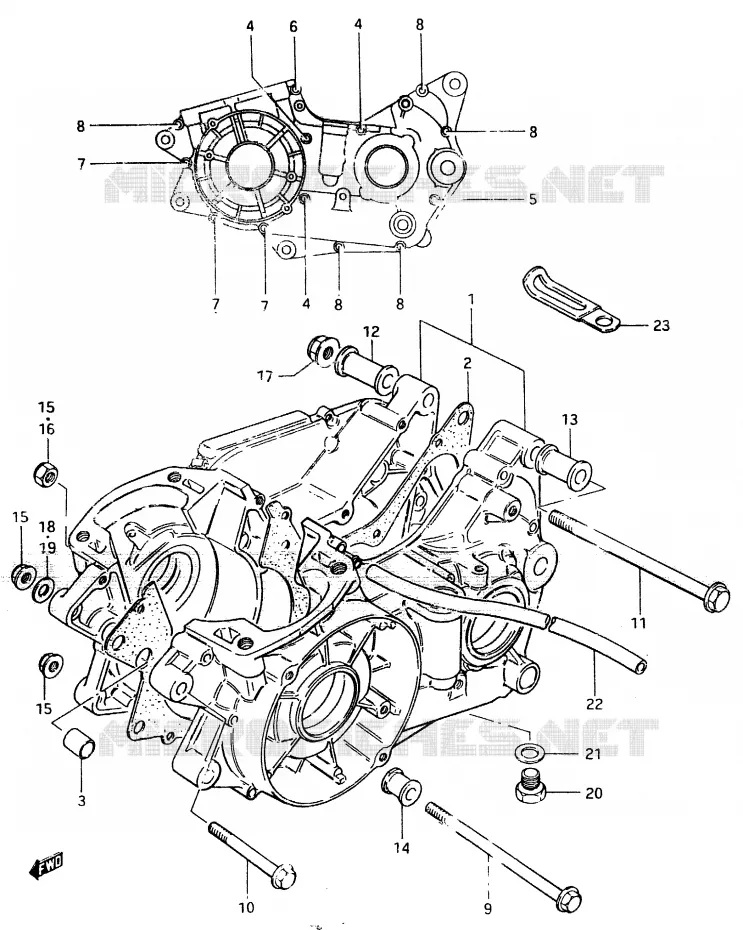 CRANKCASE Suzuki MOTO 500 RM 1983  RM500D(D/E)