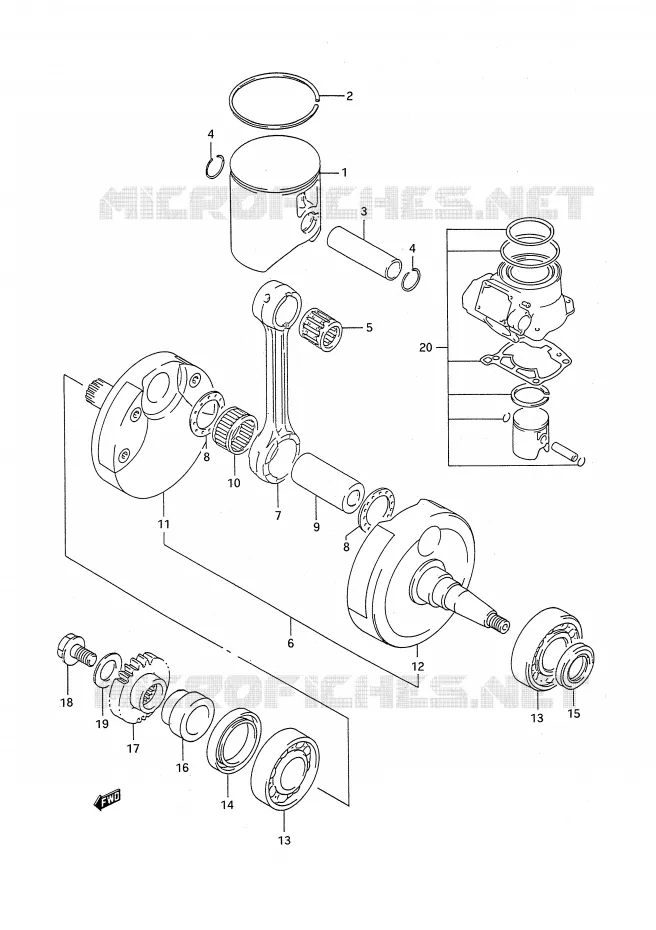 CRANKSHAFT (MODEL P) Suzuki MOTO 250 RM 1994  RM250R(E28)