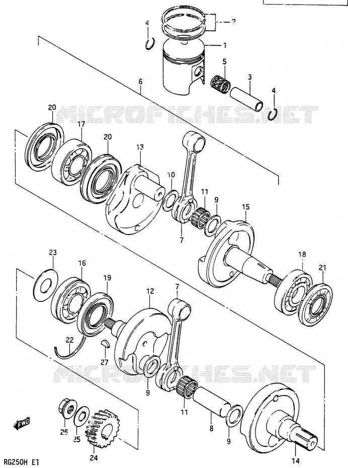 CRANKSHAFT Suzuki MOTO 250 RG 1987  RG250H(G/H)