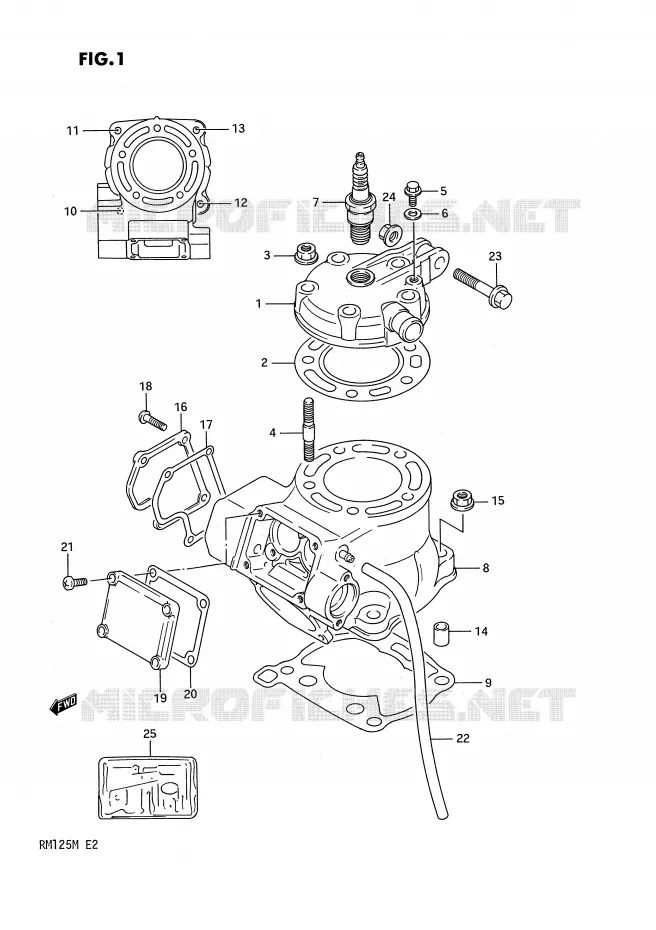 CYLINDER (MODEL K) Suzuki MOTO 125 RM 1991  RM125M(E2)