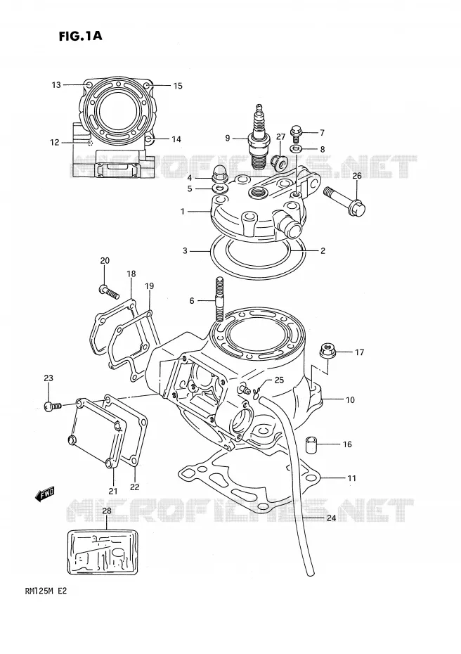 CYLINDER (MODEL L) Suzuki MOTO 125 RM 1989  RM125K(E2)