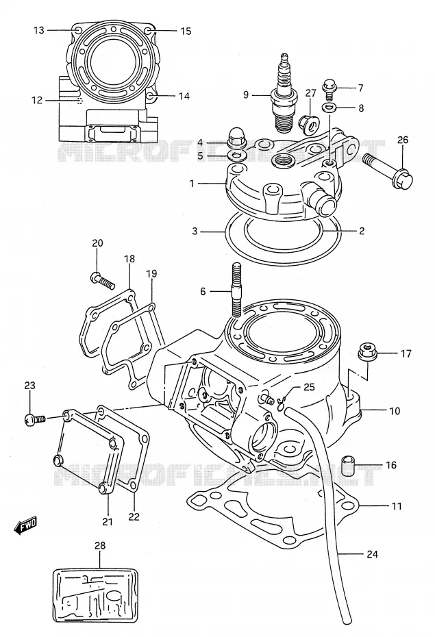 CYLINDER (MODEL L) Suzuki MOTO 125 RM 1990  RM125L(E28)