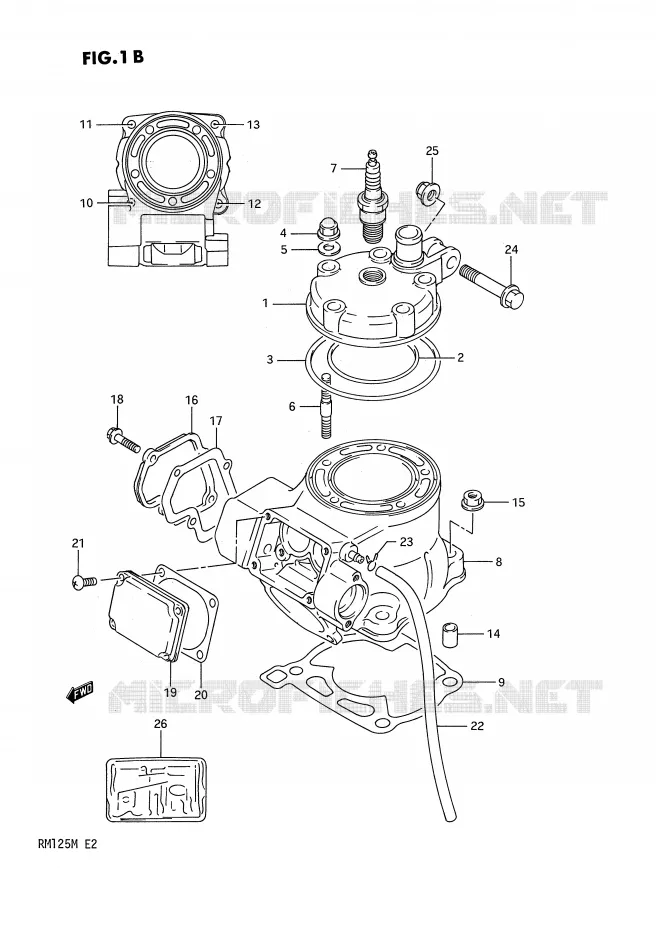 CYLINDER (MODEL M) Suzuki MOTO 125 RM 1990  RM125L(E2)