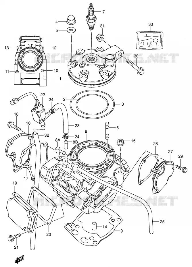 CYLINDER (MODEL Y) Suzuki MOTO 250 RM 2000  RM250Y(E3/E28)