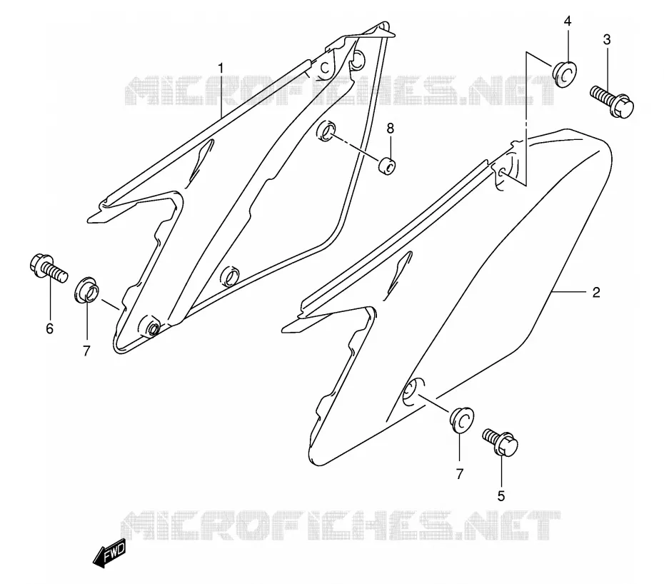 FAIRING (MODEL K1/K2) Suzuki MOTO 125 RM 2004  RM125K4