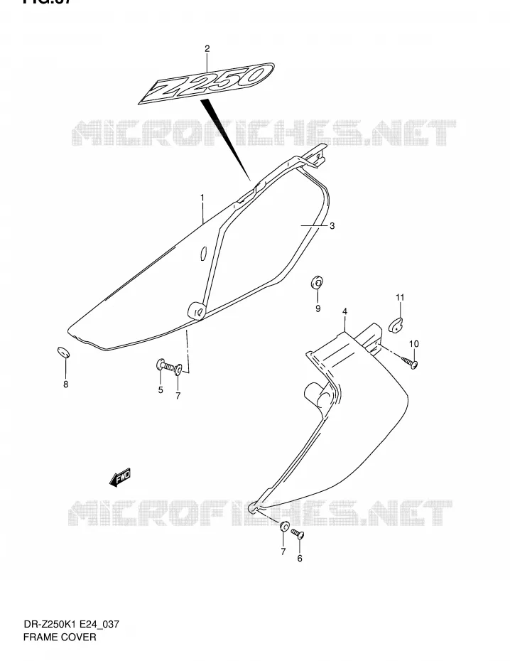 FAIRING Suzuki MOTO 250 DR-Z 2003  DR-Z250K3(E24)