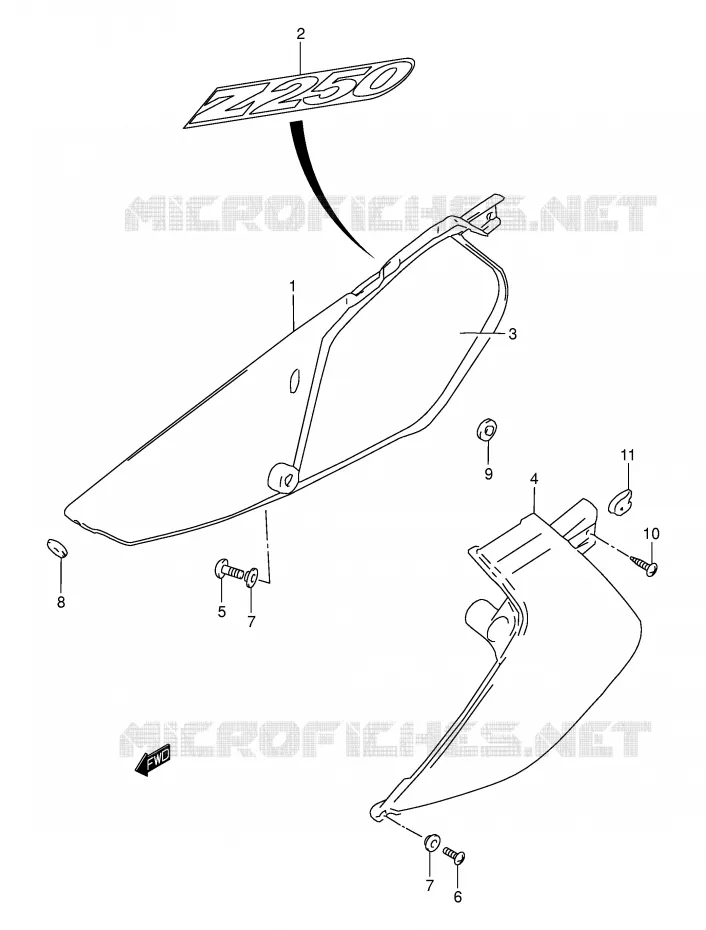 FAIRING Suzuki MOTO 250 DR-Z 2004  DR-Z250K4(E3/E28)