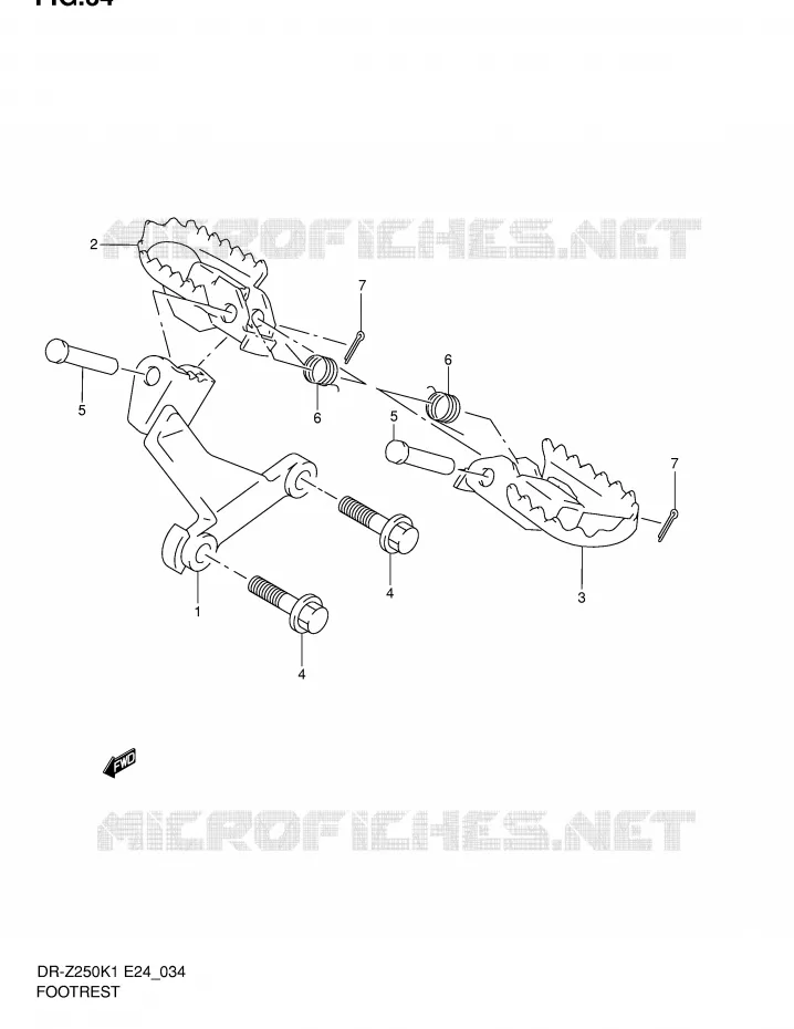 FOOTREST Suzuki MOTO 250 DR-Z 2001  DR-Z250K1(E24)