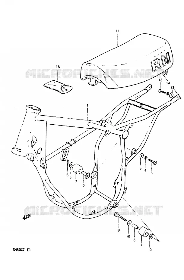 FRAME - SEAT Suzuki MOTO 80 RM 1982  RM80XZ