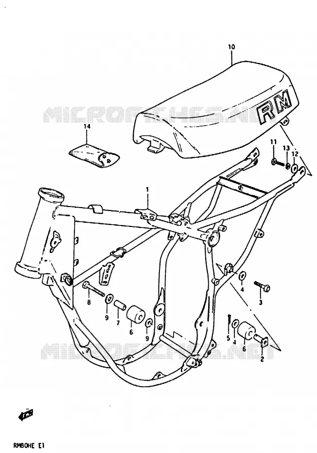 FRAME - SEAT Suzuki MOTO 80 RM 1983  RM80HD(D/E)