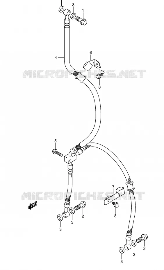 FRONT BRAKE HOSE (SEE NOTE) Suzuki MOTO 650 SV 2003  SV650K3(E2)