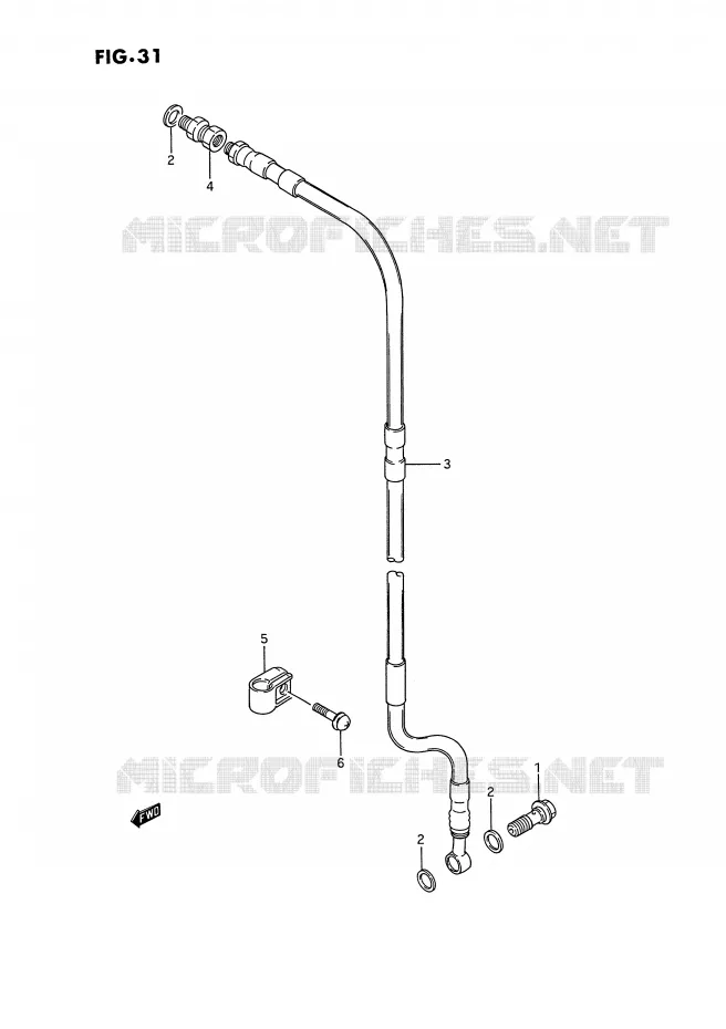 FRONT BRAKE HOSE Suzuki MOTO 80 RM 1992  RM80N(E3)