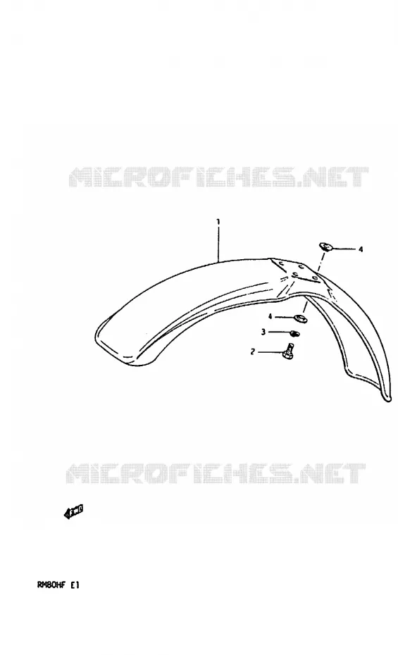 FRONT FENDER Suzuki MOTO 80 RM 1985  RM80HF