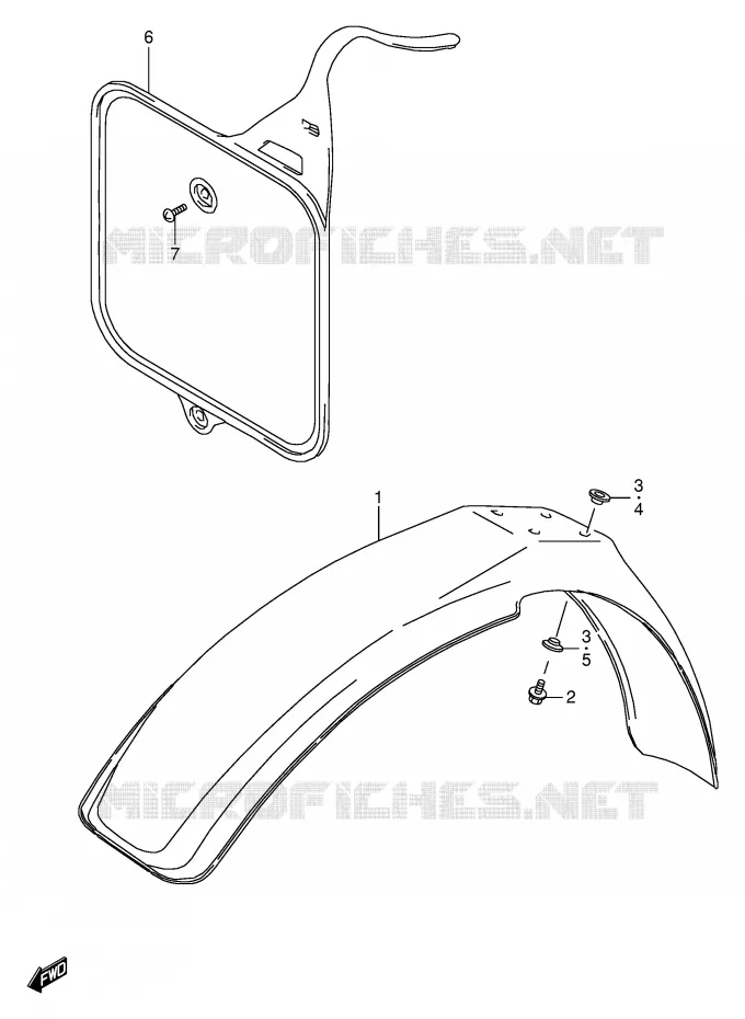 FRONT FENDER Suzuki MOTO 80 RM 1996  RM80T(E24)