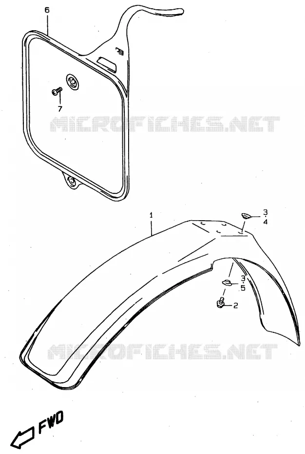 FRONT FENDER Suzuki MOTO 80 RM 1996  RM80XT(T/V/W)