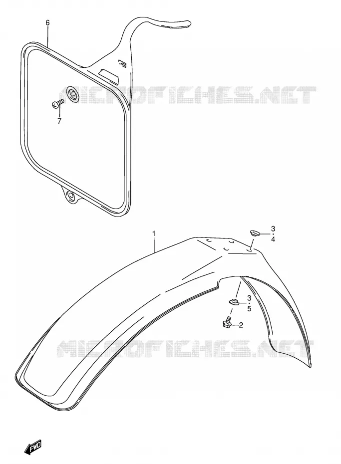 FRONT FENDER Suzuki MOTO 80 RM 1997  RM80V(E3/E28)