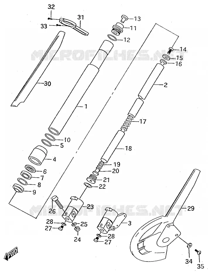 FRONT FORK Suzuki MOTO 50 Autres-modeles 2000  SMX50Y