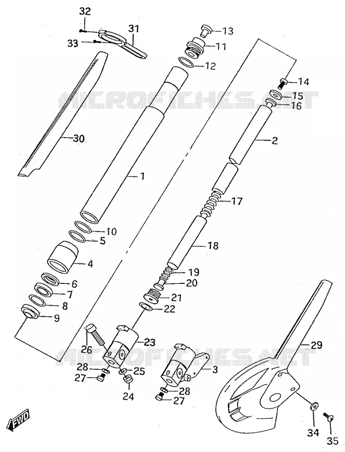 FRONT FORK Suzuki MOTO 50 RMX 1998  RMX50W