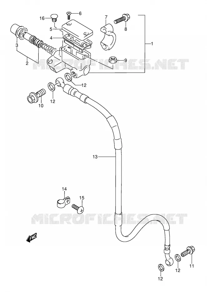 FRONT MASTER CYLINDER (MODEL T E1) Suzuki MOTO 250 RMX 1993  RMX250P(E1)