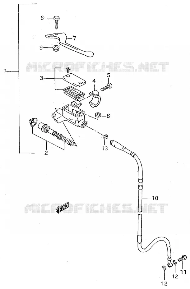 FRONT MASTER CYLINDER Suzuki MOTO 50 RMX 2000  RMX50Y
