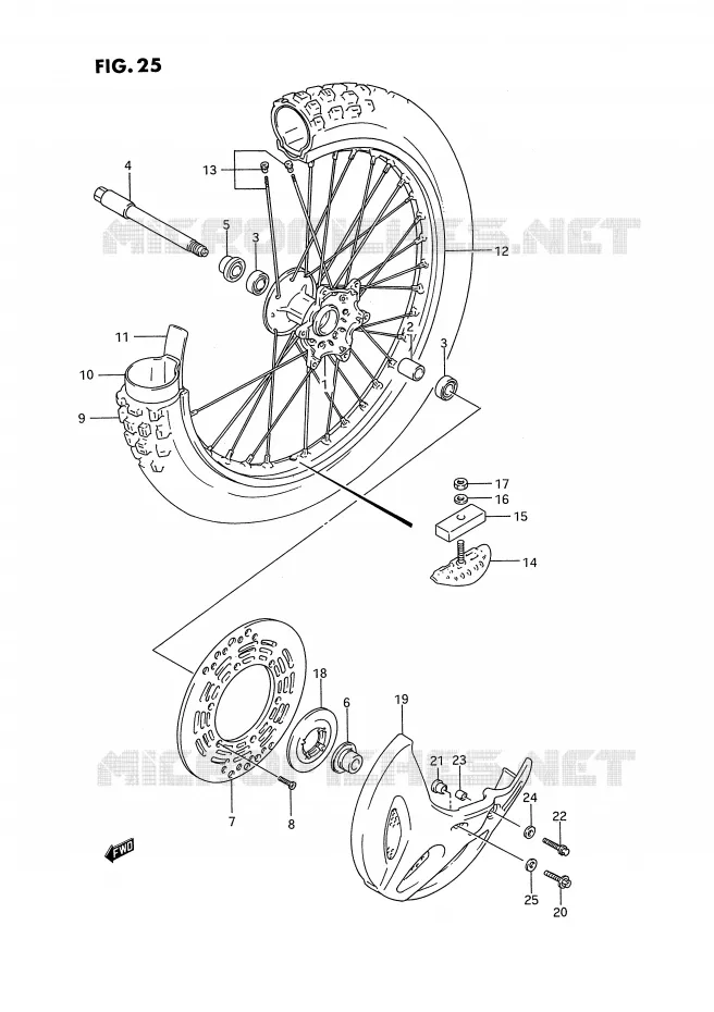 FRONT WHEEL Suzuki MOTO 125 RM 1995  RM125S(E2)