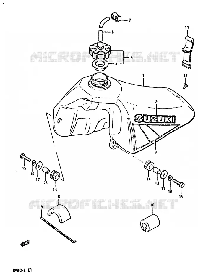 FUEL TANK (MODEL D) Suzuki MOTO 80 RM 1984  RM80HE(D/E)