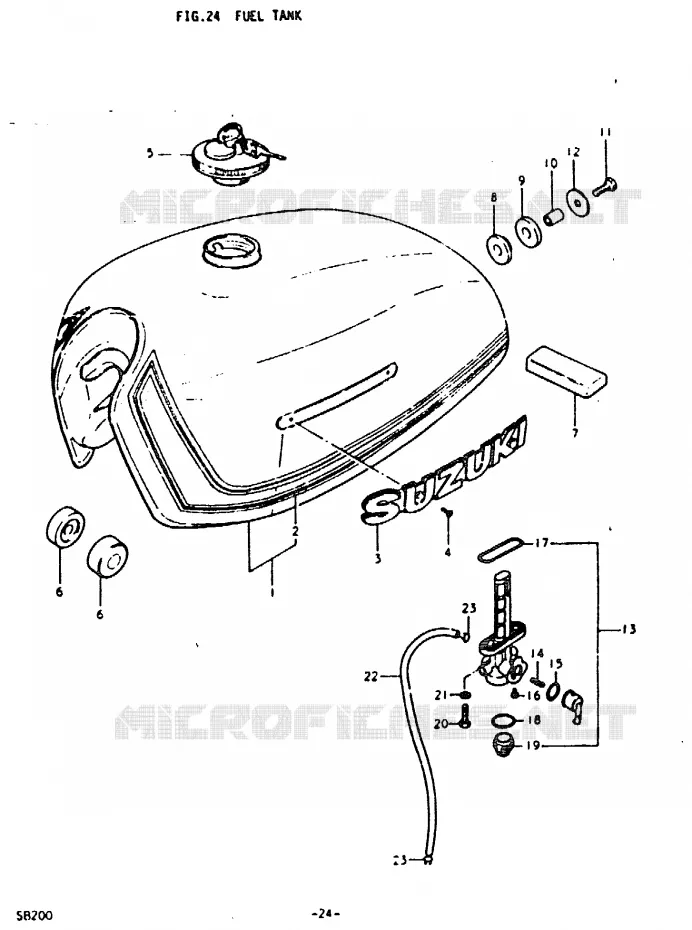 FUEL TANK Suzuki MOTO 200 Autres-modeles 1979  SB200N