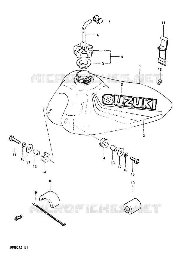 FUEL TANK Suzuki MOTO 80 RM 1982  RM80XZ