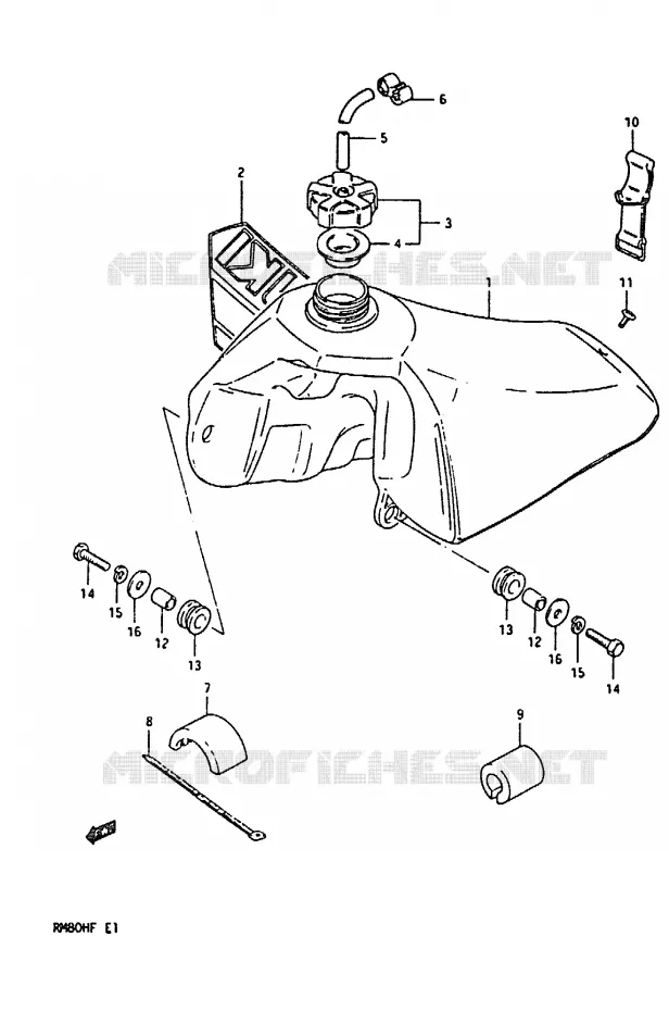 FUEL TANK Suzuki MOTO 80 RM 1985  RM80HF