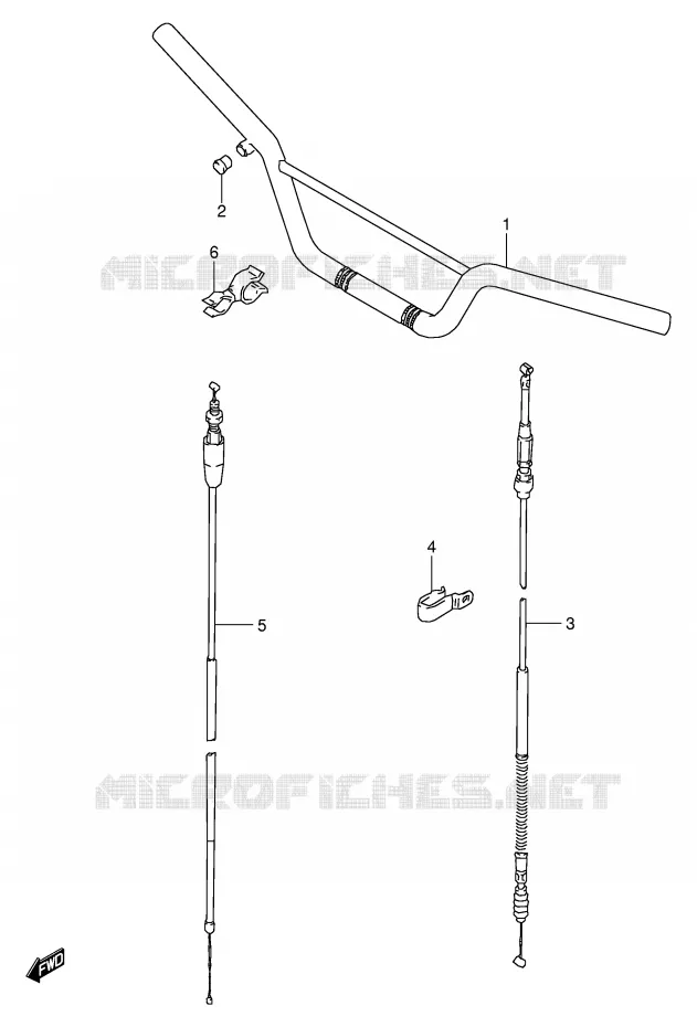 HANDLEBAR - CABLE Suzuki MOTO 80 RM 1996  RM80T(E24)