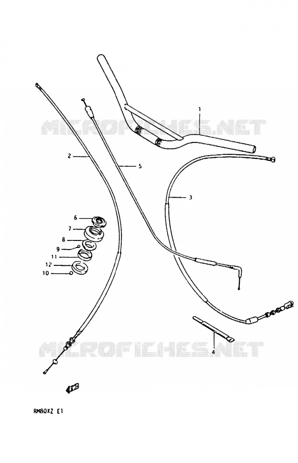 HANDLEBAR - CABLES Suzuki MOTO 80 RM 1982  RM80XZ