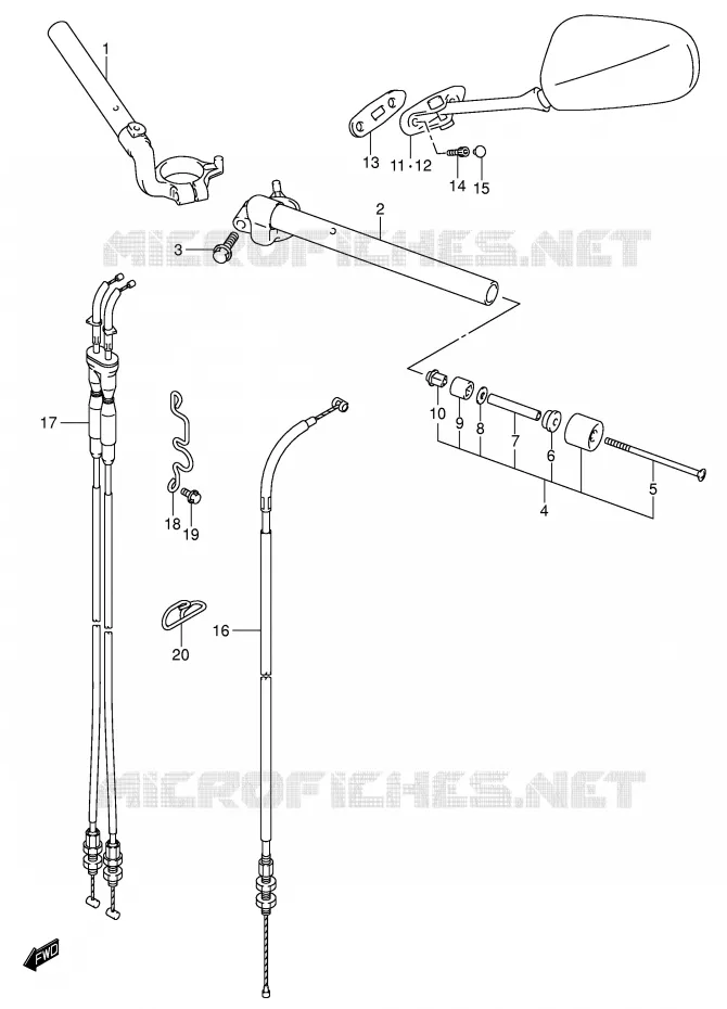 HANDLEBAR (WITH COWLING) Suzuki MOTO 650 SV-S 2007  SV650SK7(E2)