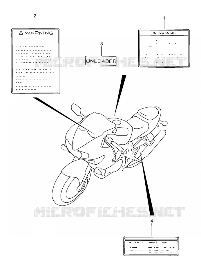 LABEL (MODEL V) Suzuki MOTO 1000 TL-S 2001  TL1000SK1(E2)