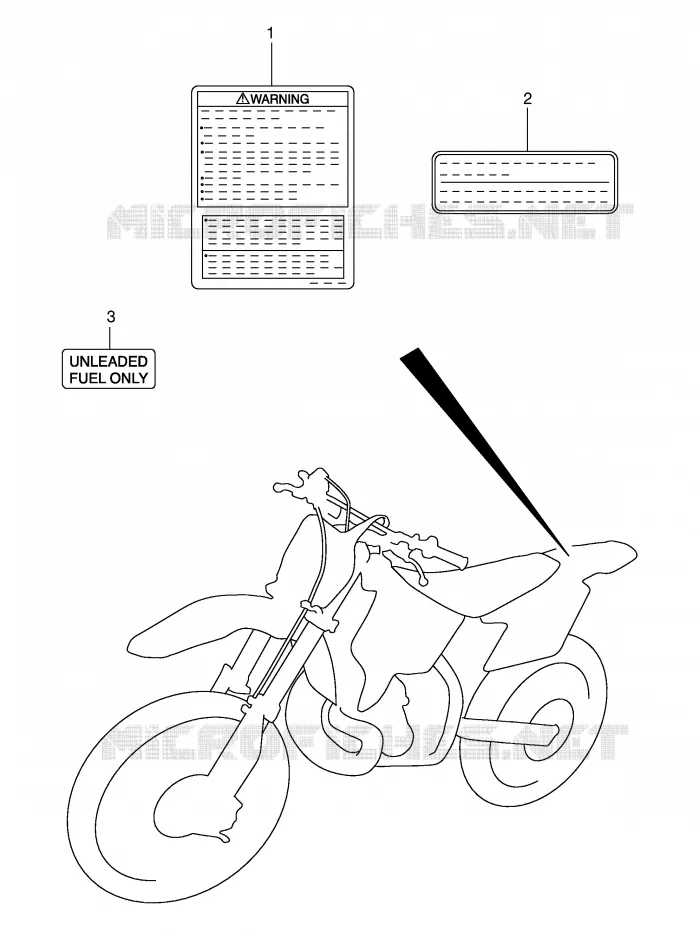 LABEL Suzuki MOTO 250 RM 2003  RM250K3(E3/E28)