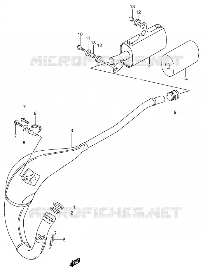 MUFFLER Suzuki MOTO 80 RM 2000  RM80Y(P3/P28)