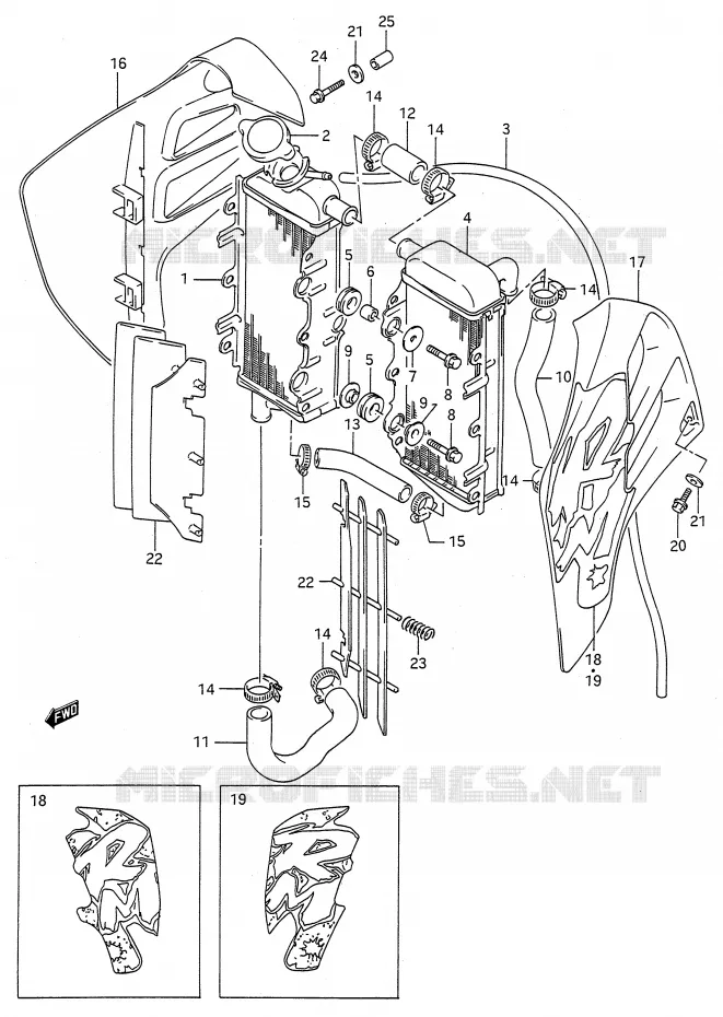 RADIATOR (MODEL M) Suzuki MOTO 125 RM 1989  RM125K(E28)