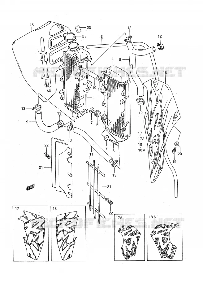 RADIATOR (MODEL N/P) Suzuki MOTO 125 RM 1993  RM125P(E28)